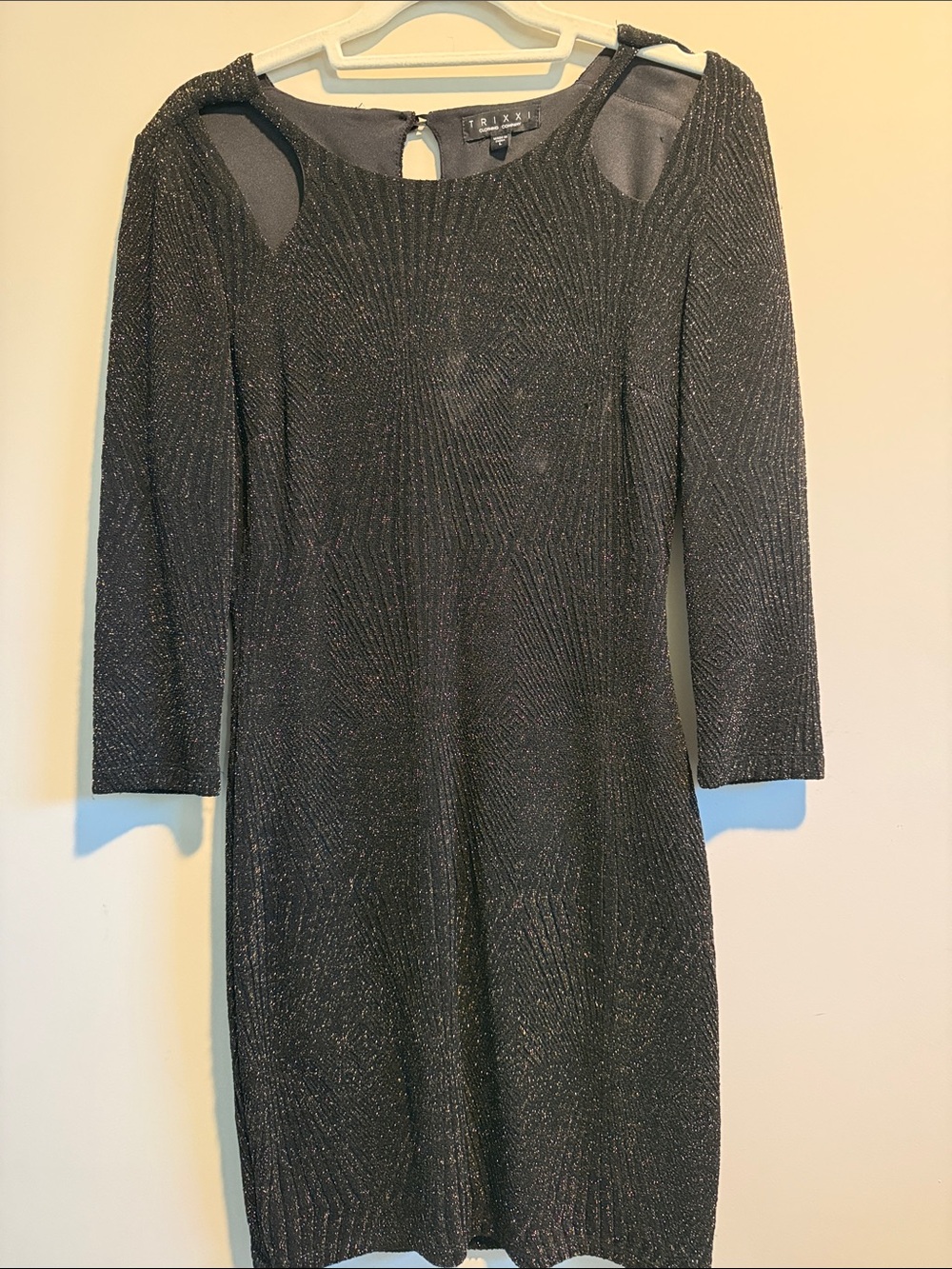 Trixxi Black Metallic Long Sleeve Party Dress